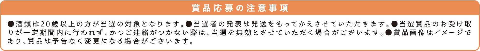 賞品応募の注意事項