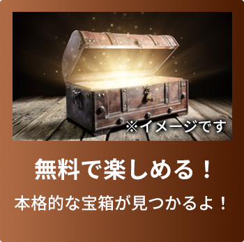 POINT2 無料で楽しめる！本格的な宝箱が実際に隠されているよ！