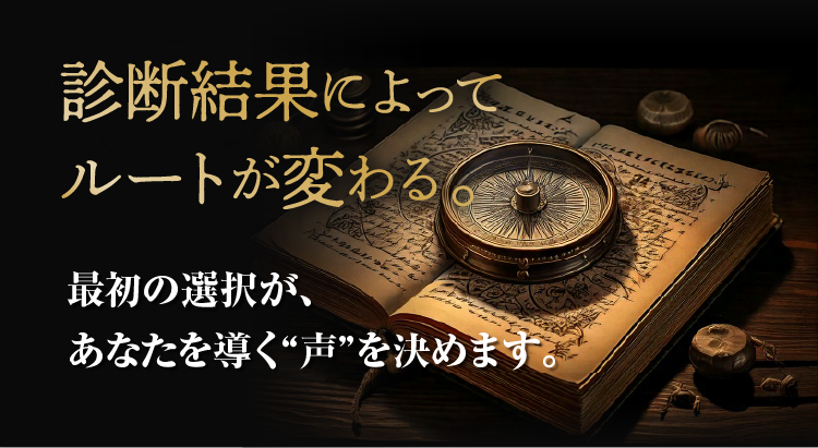 診断結果によってルートが変わる。