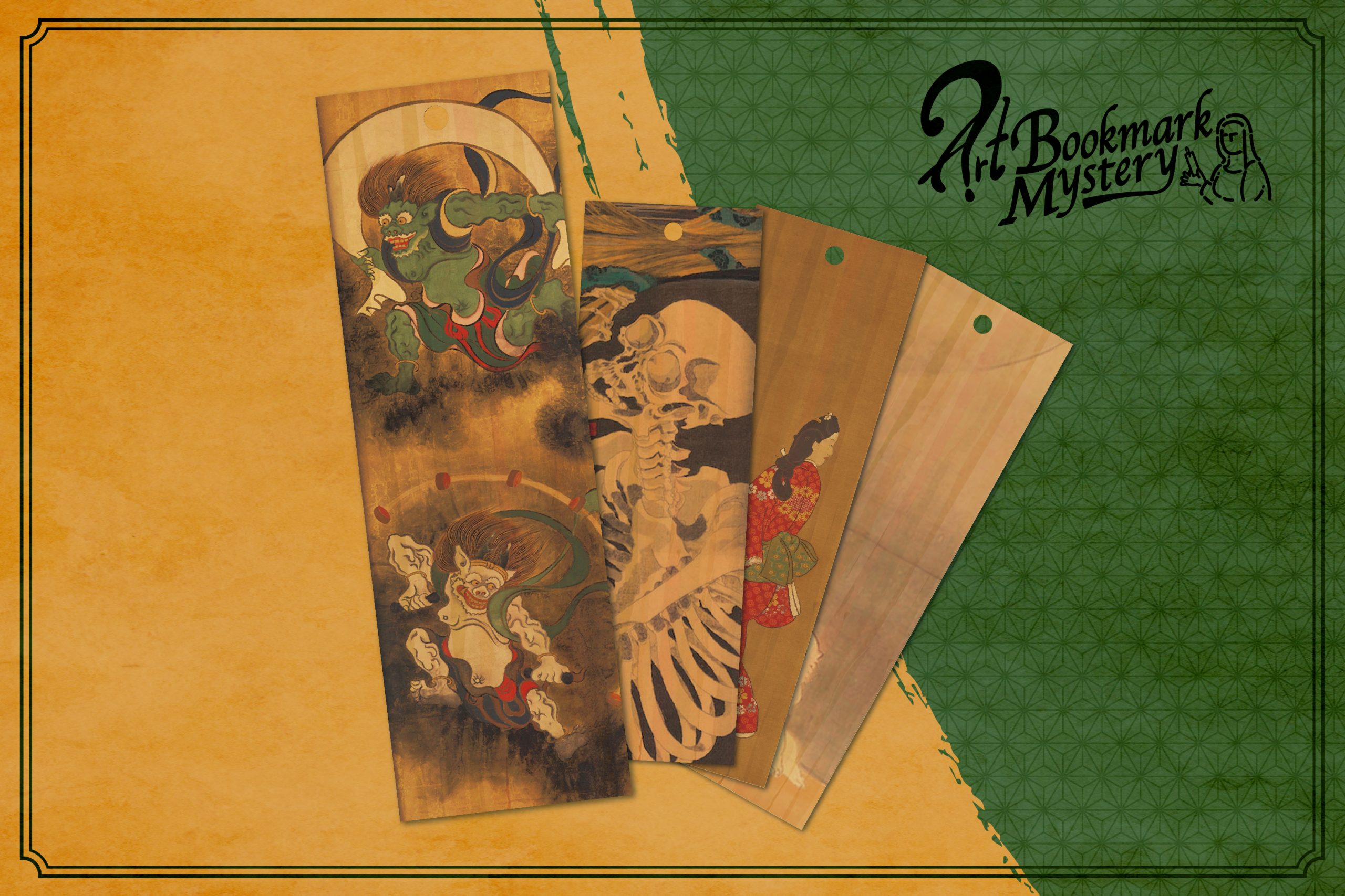 しおり謎vol.7 尾形光琳「風神雷神図屏風」-Art Bookmark Mystery 